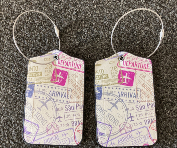 (2) Luggage Tags with Stainless Steel Loops