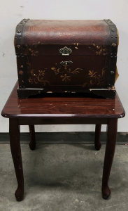 Small Side Table, Storage Trunk & Jewelry Box