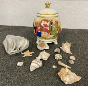 Cookie Jar With Sea Shells