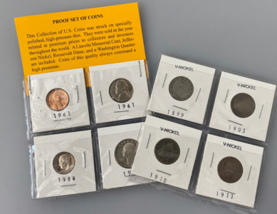 Proof Set of Coins and V-Nickels