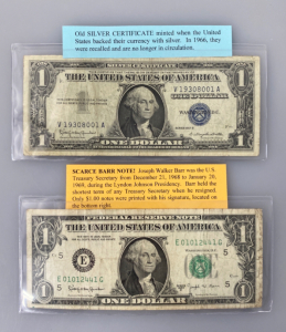 Old Silver Certificate and Scarce Barr Note