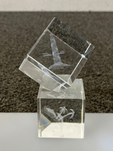 (2) 3D Crystal Figurines