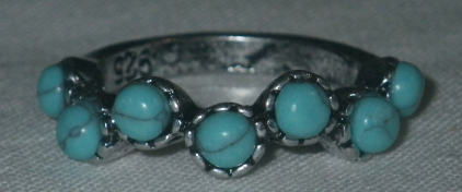 925 Silver Ring with Turquoise Size 5.5
