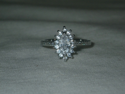 925 Silver Ring Marquise Setting Size 6
