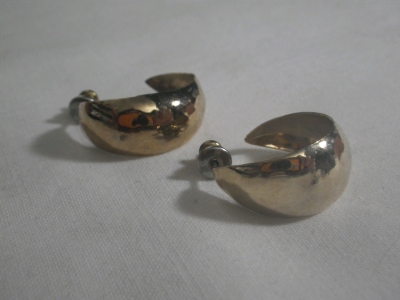 Gold-Toned Hammered Look Earrings
