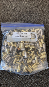 (200) 9MM Brass Casings