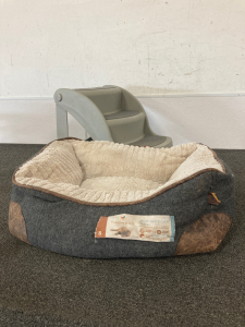 Dog bed with pet stairs