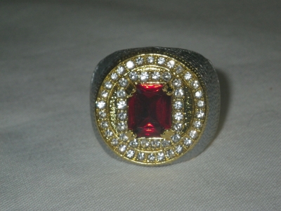 Gold-Tone Ruby Ring Size 10