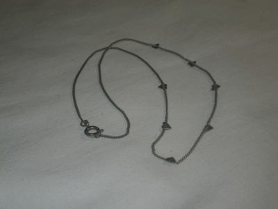 Silver-Toned Heart Necklace Size 15"