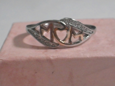 925 Silver Mom Ring Size 8
