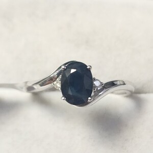 $1425 10K Sapphire(1ct) Diamond(0.02ct) Ring