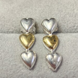 $60 Silver Heart Earrings