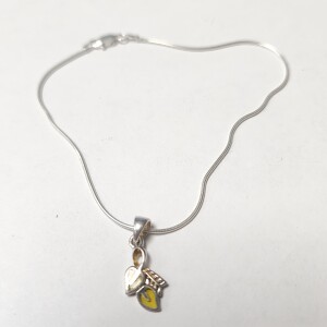 $120 Silver Leaf 9-10" Anklet