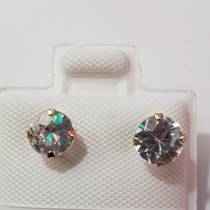 $300 10K White Zircon(1.6ct) Earrings