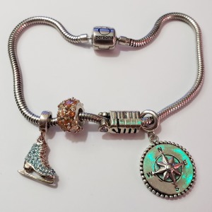 $700 Silver Pandora Style Beads Bracelet