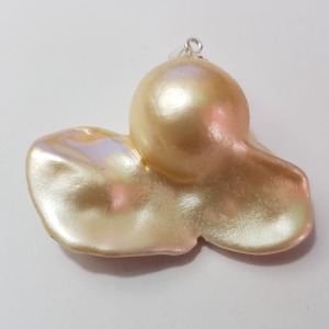 $200 Silver Free Form Freshwater Pearl Pendant