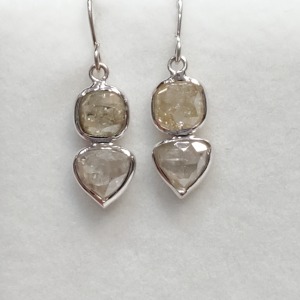 $3515 14K 2 Diamonds (0.88Ct, I3, H-I) 2 Diamonds (.88Ct, I1-I3, G-H) Earrings