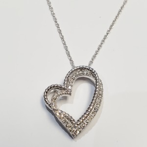 $1505 Silver 32 Diamonds (0.34Ct, Si1-Si2, F-G) Necklace