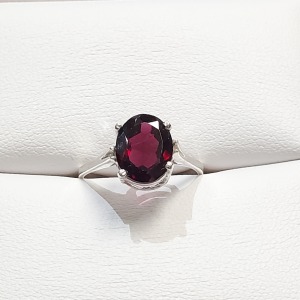 Silver Garnet Ring