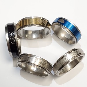 $100 St. Steel Pack Of 5 Medication Spinning Ring Ring