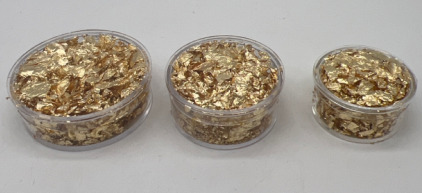 (3) Jars of Gold Flake/Leaf