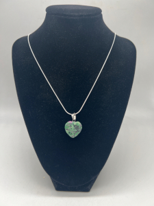 Ruby & Zoisite Heart shaped Gemstone Necklace