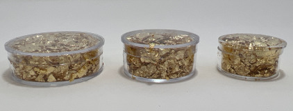 (3) Jars of Gold Flake/Leaf Gold