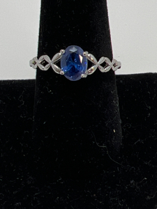 Oval Cut Blue Sapphire Ring Sz 10