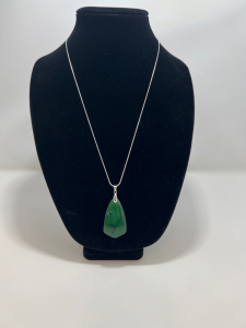 Green, Black Dragon Veins Agate Necklace