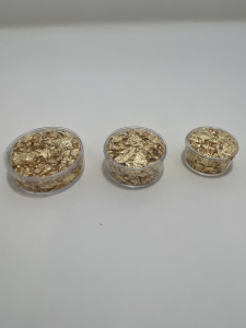 (3) Jars of Gold Flake/Leaf Gold