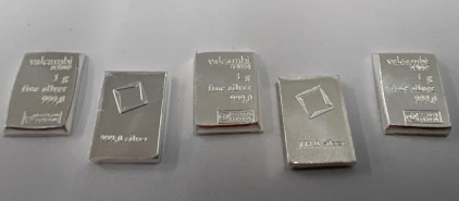 (5) 1 Gram Bars of .999 Fine Silver