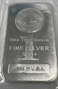 One troy oz. Fine Silver Bar