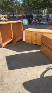 (1) 48&rdquo; x 48&rdquo; Wood Book Shelf (1) 60&rdquo; x 22&rdquo; x 30&rdquo; Classroom Cabinet (1) 36&rdquo; x 31&rdquo; 2-Drawer Cabinet