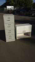 (1) 52” x 27” x 18” Metal 4- Drawer Filing Cabinet (1) 34” x 30” Wall Cabinet
