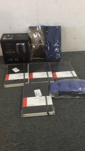 (4) Dotted Luxury Notebooks, Finedine Wine Tumbler, Italian Luxury Bed Skirt, Womens Ankle Weight