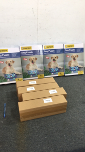 (4) Dog Puzzles, (4) Artificial Flowers