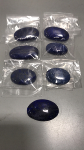 (7) Oval Cabochon Afgani Lapis Lazuli Gemstones Various Sizes