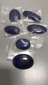 (6) Oval Cabochon Afgani Lapis Lazuli Gemstones Various Sizes