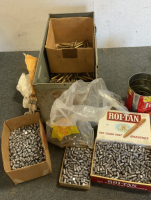 Military Ammo Box Filed with Unknown Brass Of Various Calibers and Lead Bullets