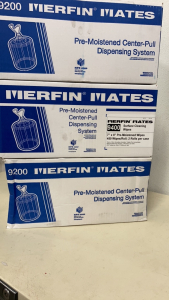 (3) Merfin Mates Pre-Moistened Center-Pull Dispensing System