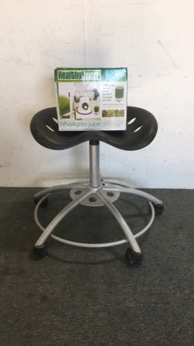 (1) Tractor Seat style Shop Chair With Wheels (1) Healthy Juicer Wheatgrass Juicer