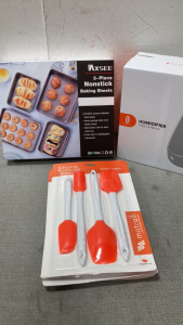 3- Piece Nonstick Baking Sheets, Humidifier and Silicone Spatulas