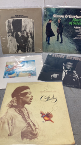 Vinyl Records including Bob Dylan with John Wesley Harding, Jimi Hendrix, Tony Bennet, Simon & Garfunkel and Joni Mitchell