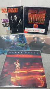 Vinyl Records by The Supremes, Barry White, Quincy Jones, and Dick Gregory