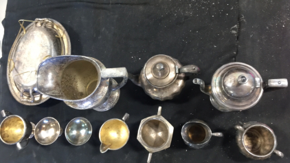 Various Nickel Silver Dish Ware