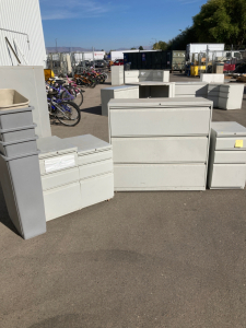 (4) Filing Cabinets and (5) Trash Cans