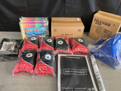 (1) Large Box of Assorted Amazon Items- New items in original Packing- Items may or may not include and are just examples of the following: Toys, Fidget Poppers, Tumblers, Plush, Cups, Bedding, Sporting Goods, Kitchenware, crafting, small tools, costume j