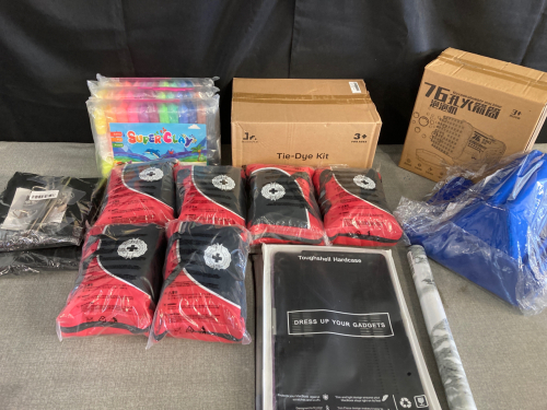 (1) Large Box of Assorted Amazon Items- New items in original Packing- Items may or may not include and are just examples of the following: Toys, Fidget Poppers, Tumblers, Plush, Cups, Betting, Sporting Goods, Kitchenware, crafting, small tools, costume j