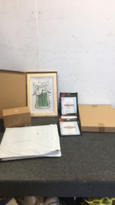 (3) Timovo 7.9&rdquo; IPad Cases (1) Box Of Party Decorations (3) Packs of (12) Christmas Wrapping Boxes (1) Dryer Sheet Laundry Decrotive Box (1) Framed St.Patrick&rsquo;s Day Picture