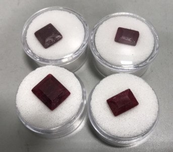 (4) Emerald Cut and Faceted Madagascar Rubies